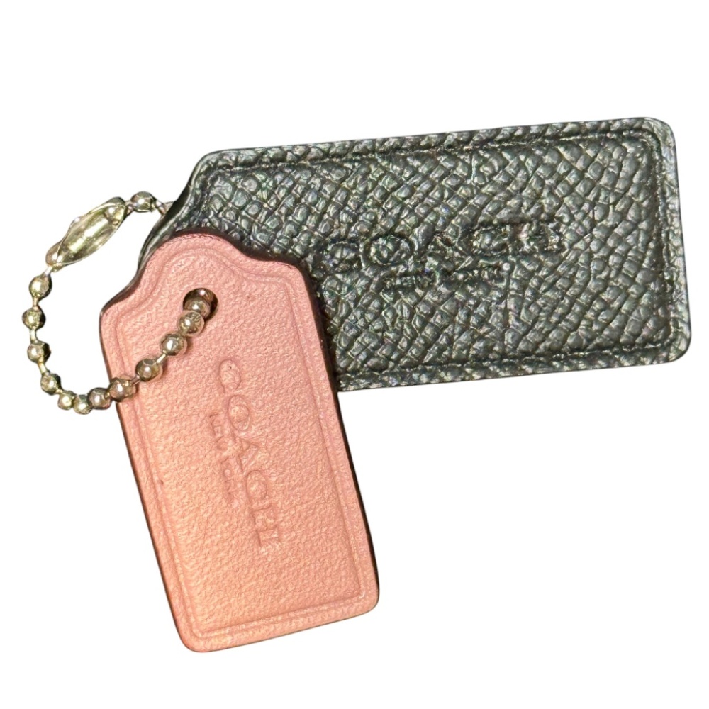 Coach Double Purse Charms in Black and Pink Leather | Coach Handbag Charms